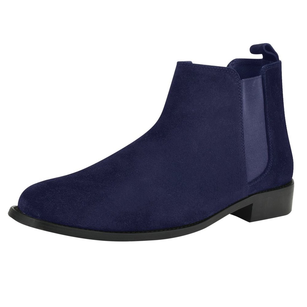 LIBERTYZENO Mens Suede Genuine Leather Casual Chelsea Boots